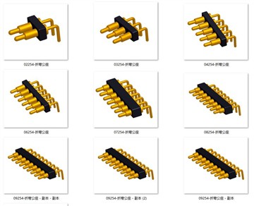 Der rechte Angel-Feder-Pogo-Pin-Stecker